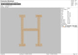 H Text1012 Embroidery File 6 sizes