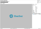 Heather Text Embroidery File 6 sizes