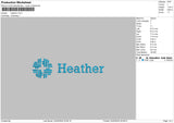 Heather Text Embroidery File 6 sizes