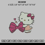 Hk Bow Embroidery File 6 sizes