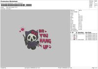 Hk Scream Embroidery File 6 sizes
