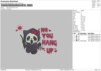 Hk Scream Embroidery File 6 sizes