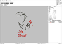 Beast Line Embroidery File 6 sizes