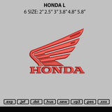 Honda L Embroidery File6 sizes