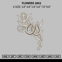 Flowers 2802 Embroidery File 6 sizes