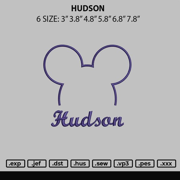 Hudson Embroidery File 6 sizes