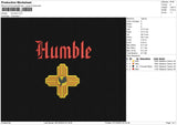 Humble Text Embroidery File 6 sizes