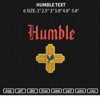 Humble Text Embroidery File 6 sizes