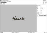 The Haunts Text Embroidery 2 Files