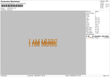 Music Text Embroidery File 6 sizes