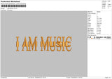 Music Text Embroidery File 6 sizes