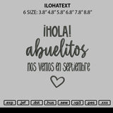 Iloha Text Embroidery File 6 sizes