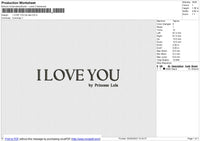 I LOVE YOU by lela Embroidery