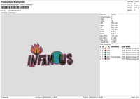 Infamoustext Embroidery File 6 sizes