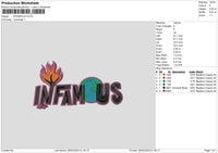 Infamoustext Embroidery File 6 sizes