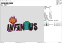 Infamoustext Embroidery File 6 sizes