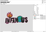 Infamoustext Embroidery File 6 sizes