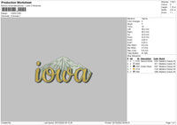 Iowa Embroidery File 6 sizes