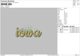 Iowa Embroidery File 6 sizes