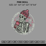 Pink Skull Embroidery File 6 sizes