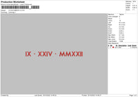 Ix Xxiv Mmxxii Embroidery File 6 sizes