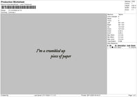 Crumbled Text Embroidery File 6 sizes