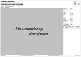 Crumbled Text Embroidery File 6 sizes