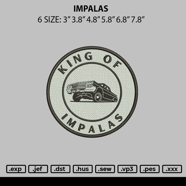 Impalas Embroidery File 6 sizes