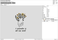 Remember Text 02 Embroidery File 6 sizes