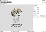 Remember Text 02 Embroidery File 6 sizes