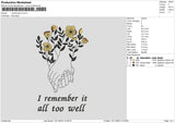 Remember Text 02 Embroidery File 6 sizes