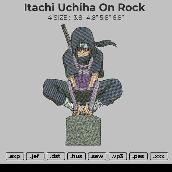 Itachi Uchiha on rock Embroidery