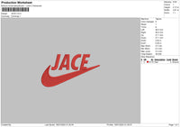 Jace Embroidery File 6 sizes