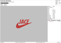 Jace Embroidery File 6 sizes