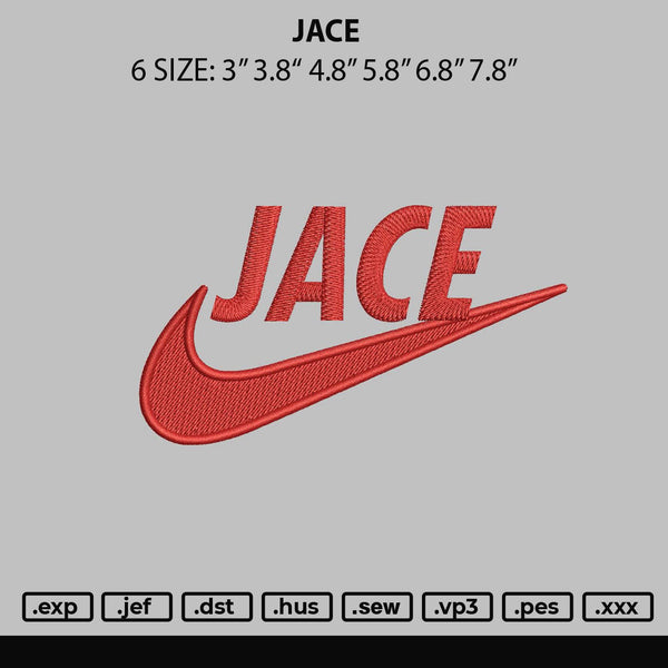 Jace Embroidery File 6 sizes