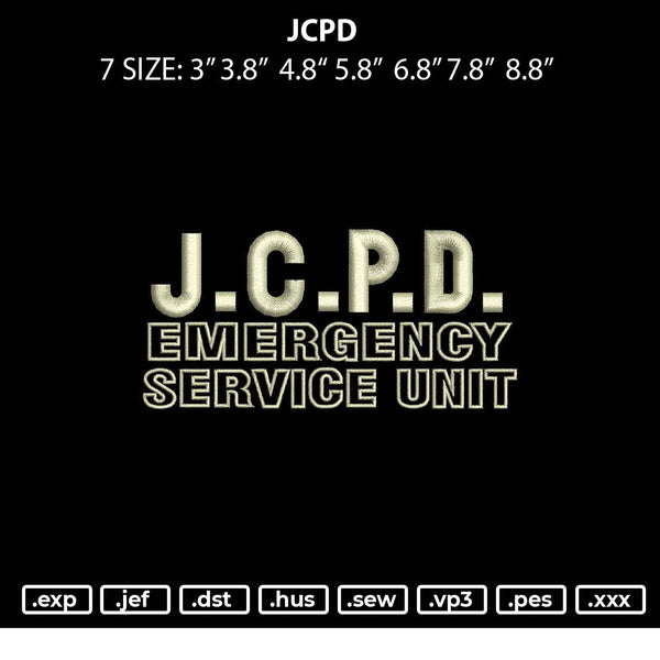 Jcpd V3 Emrboidery File 6 sizes