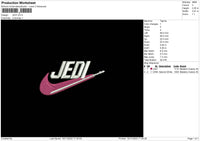 Jedi Embroidery File 6 sizes