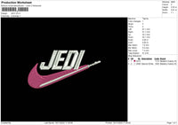 Jedi Embroidery File 6 sizes