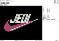 Jedi Embroidery File 6 sizes