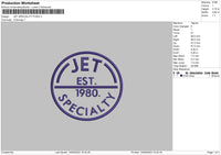 Jet Specialty Embroidery File 6 sizes