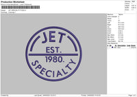 Jet Specialty Embroidery File 6 sizes