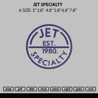 Jet Specialty Embroidery File 6 sizes