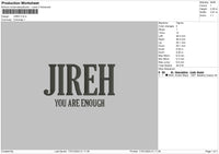 Jirehtext Embroidery File 6 sizes