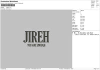 Jirehtext Embroidery File 6 sizes