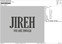 Jirehtext Embroidery File 6 sizes