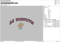 JJ Donuts Curved Embroidery File 6 sizes