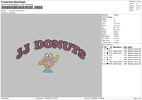 JJ Donuts Curved Embroidery File 6 sizes