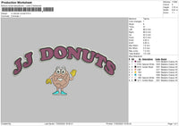 JJ Donuts Curved Embroidery File 6 sizes