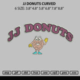 JJ Donuts Curved Embroidery File 6 sizes