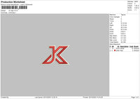 Jk Logo Embroidery File 6 sizes